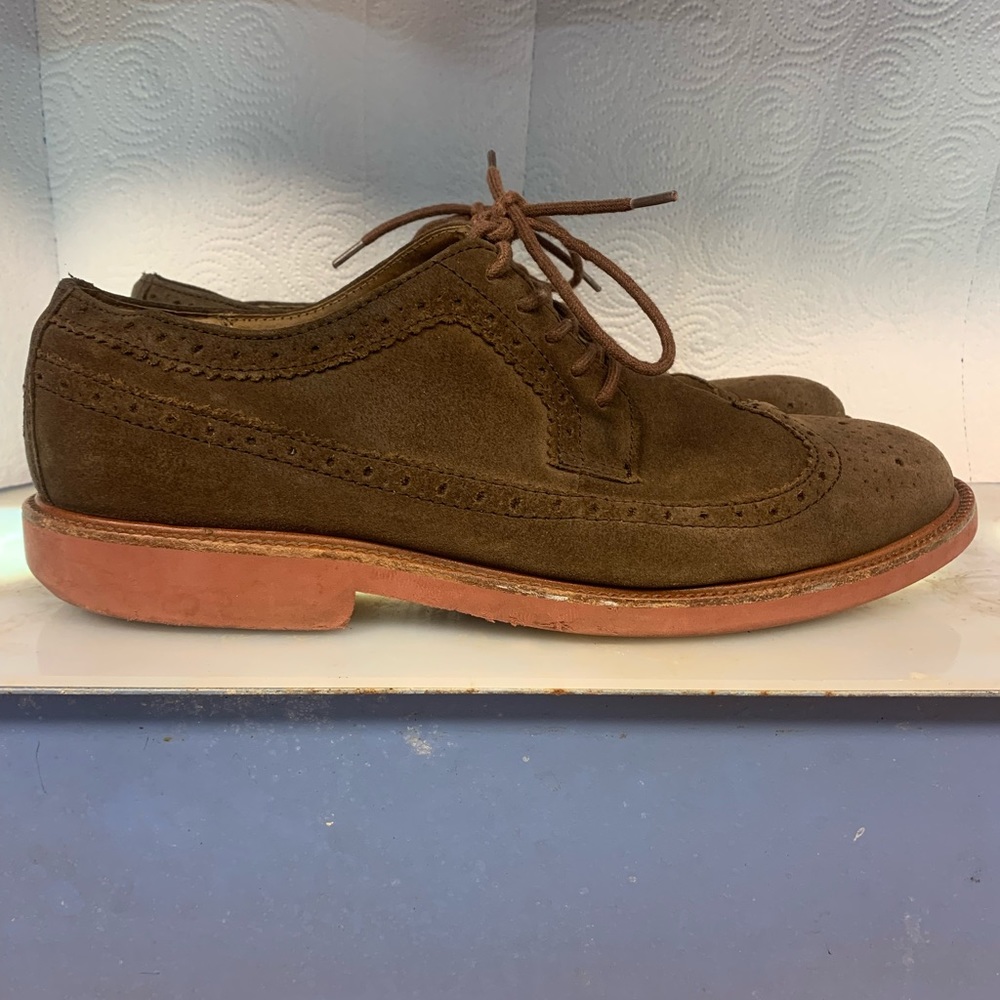 Ralph Lauren Polo wing tip suede men’s oxford shoes brown size 11